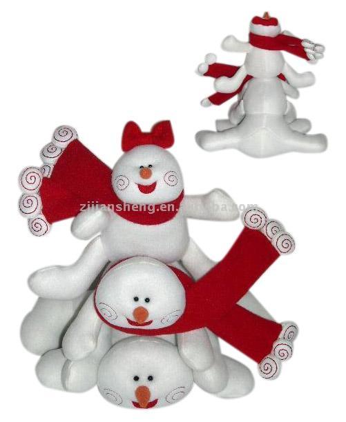  Peppermint and Twist Stacking Snowmen