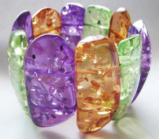  Fashion Bracelet Decorated with Colors Resin (Fashion Bracelet décoré aux couleurs de résine)