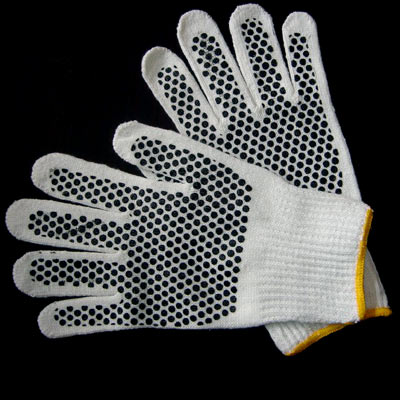  Plastic Printed Knitting Working Gloves