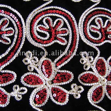  Sequins Embroidery Fabric (Блестки вышивка ткани)