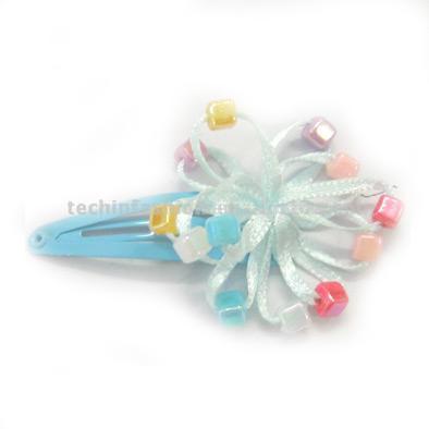  Hair Clips with Beads and Ribbon (Волосы клипы с бисером и лентой)