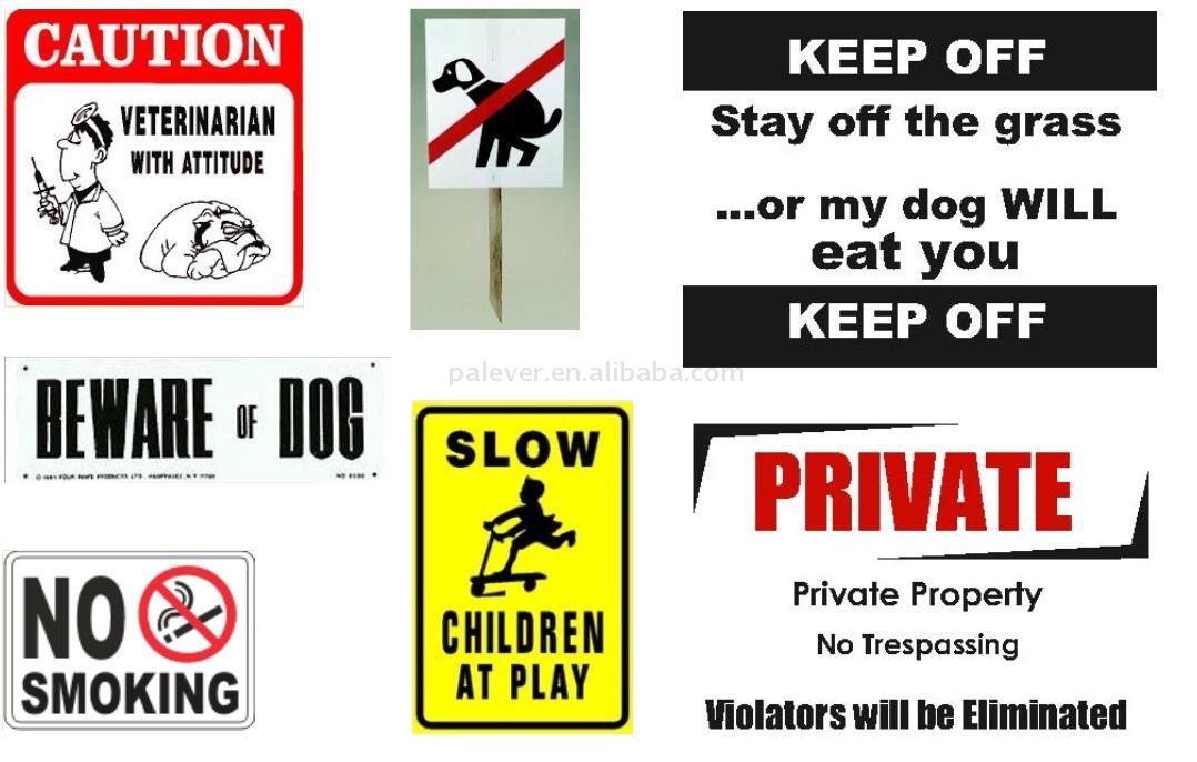  Security Signs, Caution Signs, Yard Sign, No Smoking Sign (Sécurité des signes, des panneaux d`avertissement, Cour des signes, No Smoking)