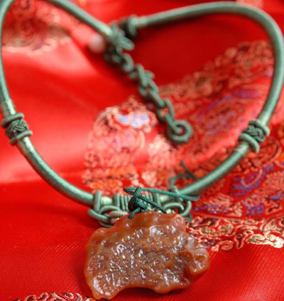  China Red Agate Necklace (Китай Красный агат Колье)