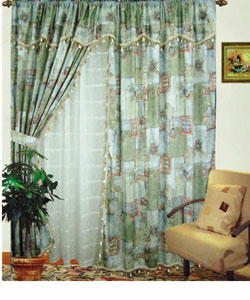  Double-layer Embroidered Sation Curtain