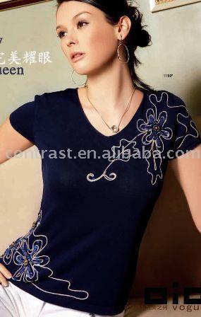  Women`s Short Sleeve Sweater (Women`s Short Sleeve Sweater)
