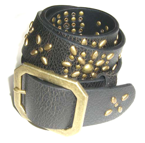  Fashion Studded Belt with PU Coated
