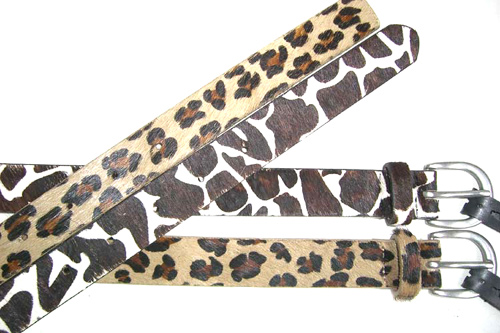  Real House Fur Leather Belt