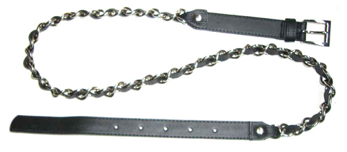  PU Leather Belt with Metal Chain