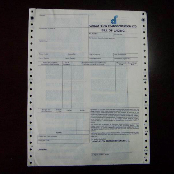  Bill of Lading Paper (Коносамент бумаги)