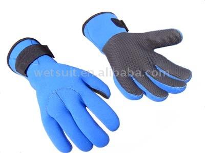  Blue-Evil Neoprene Diving Gloves Plus Shark Skin Palm