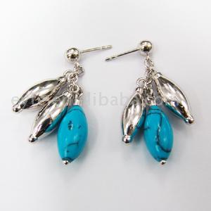  Silver Earring Set with Turquoise (Silver Earring Set mit Türkis)