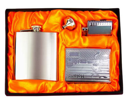  Stainless Steel Hip Flask Set (Edelstahl Flachmann Set)