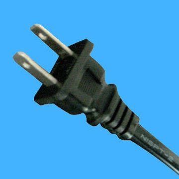  American Type Two Flat Pins Plug with Power Wire (American Type Appartement Deux Pins avec Plug Power Wire)