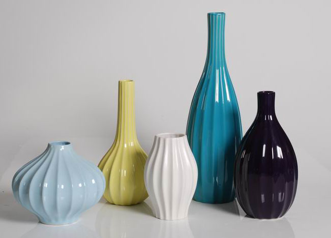  S/5 Color Glaze Finished Vase ( S/5 Color Glaze Finished Vase)