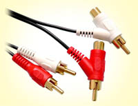  2 X RCA Plug to 2 X (RCA Plug + Jack) Cable