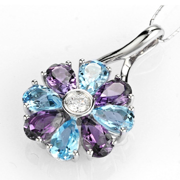  18K Gemstone Pendant (18K Gemme Pendentif)