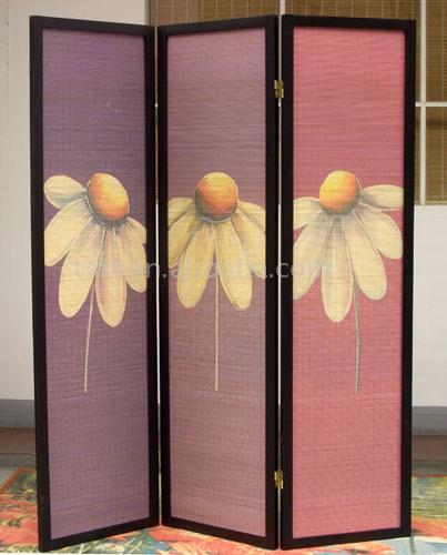  Printed Bamboo Folding Screen (Imprimé en bambou Paravent)