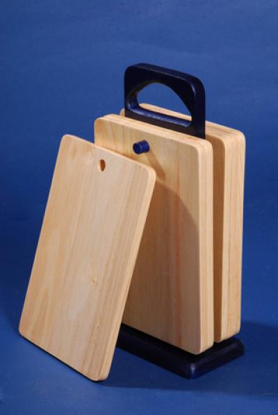 Rubber wood cutting board 6pc in a set