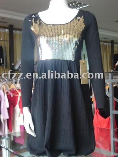 LADIES` KNITTED CARDIGAN DRESS (LADIES` KNITTED CARDIGAN DRESS)