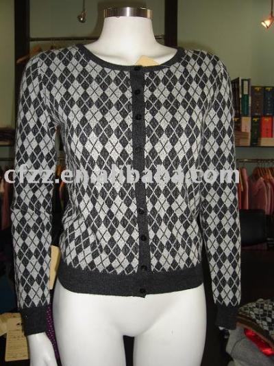 LADIES` KNITTED CARDIGAN