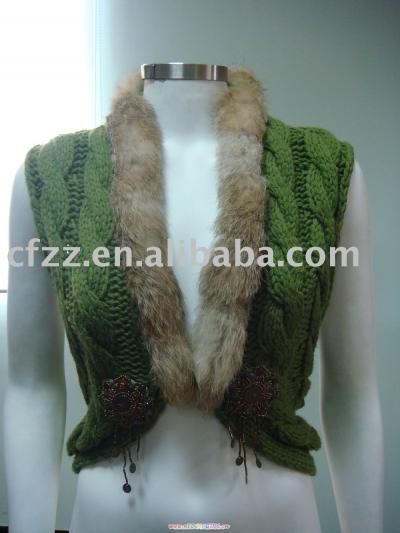 LADIES` KNITTED CARDIGAN