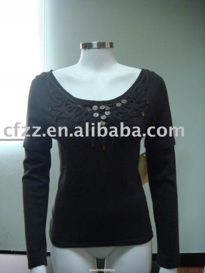 LADIES` KNITTED PULLOVER