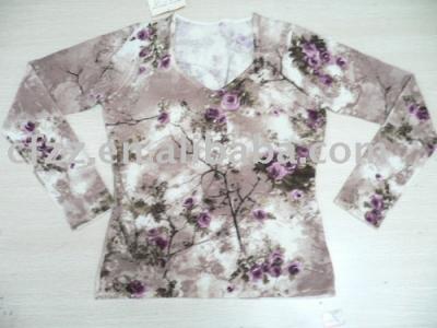 ladies` printed cashmere sweater