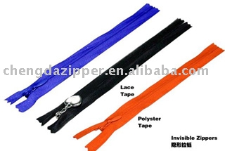 invisible zipper (fermetures à glissière invisibles)