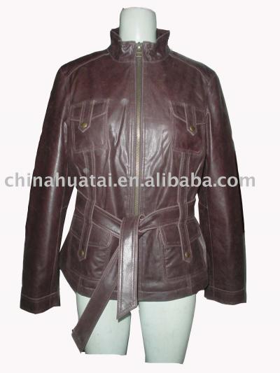 ladies` pig leather coats (Ladies `Schwein Ledermänteln)