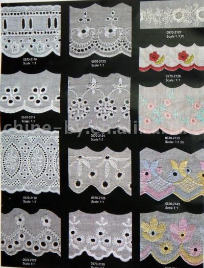 embroidered lace(TC Cloth and100%Cotton) (brodé dentelle (TC Tissu and100% coton))