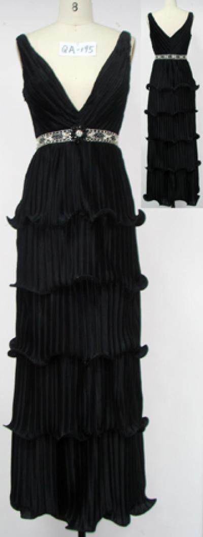 evening dress QA-195(black). (evening dress QA-195(black).)