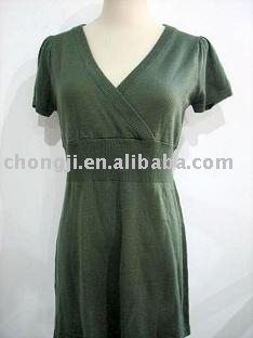Women`s Worsted Single-Color One-Piece Dress (Women `s Worsted seule couleur One-Piece Dress)
