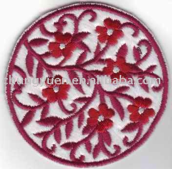 Flat design embroidery patch