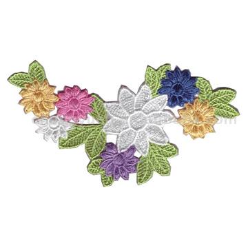 Multi-Color Lace Embroidery Badges and Patches