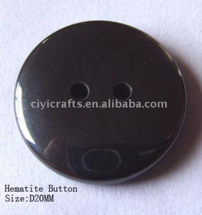 Hämatit Button D20MM mit zwei Löchern (Hämatit Button D20MM mit zwei Löchern)