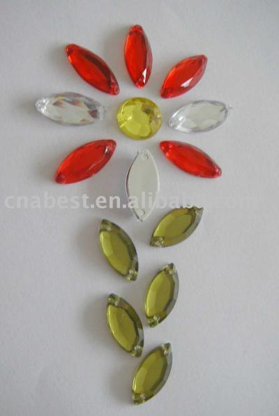 Acrylic Rhinestone -7*15mm rice shape