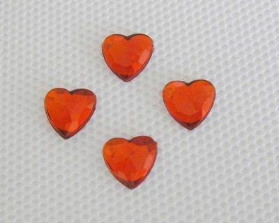 Acrylic Rhinestone - red heart (Acryl Strass - rotes Herz)