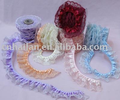kinds of gauffer ribbons/laces for apparels or decoration