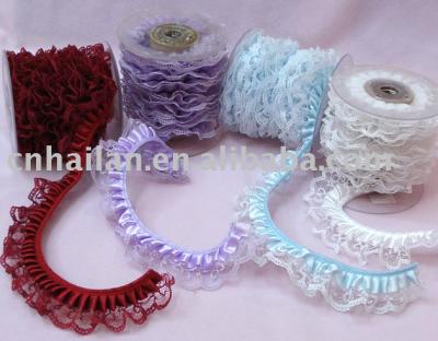 kinds of gauffer ribbons/laces for apparels or decoration