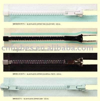 plastic zipper (пластиковые молнии)