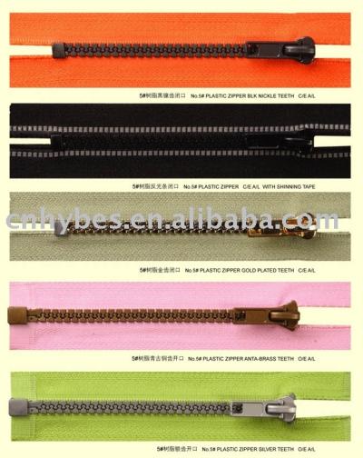 plastic zipper (plastique à glissière)