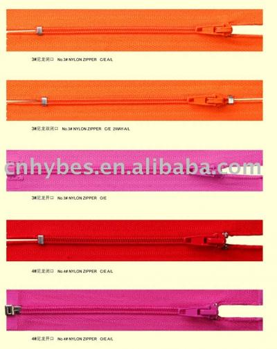 nylon zipper (нейлоновые молнии)