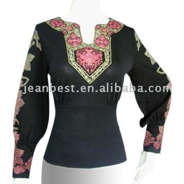 Fashion Silk / Cotton V-Neck Blouse (Fashion Silk / Cotton V-Neck Blouse)