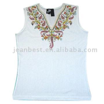 V-Neck Tank Top with Beadings (V-Neck Tank Top with Beadings)