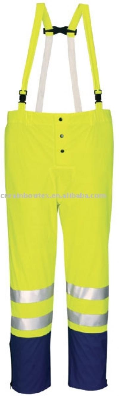 High visibility PU stretchable PU bib pant (Высокая видимость ПУ растягивающийся BIB ПУ брюки)