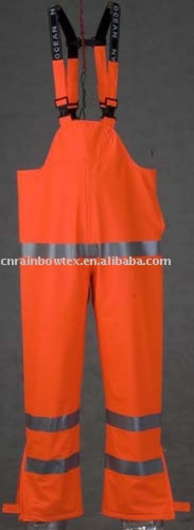 High visibility PU stretchable PU bib pant (Высокая видимость ПУ растягивающийся BIB ПУ брюки)