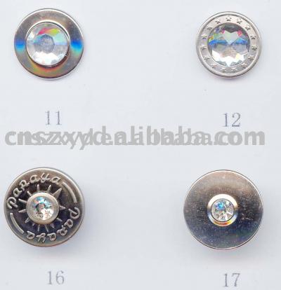 Jeans button with stone