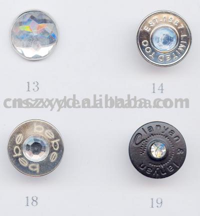 Jeans button with stone