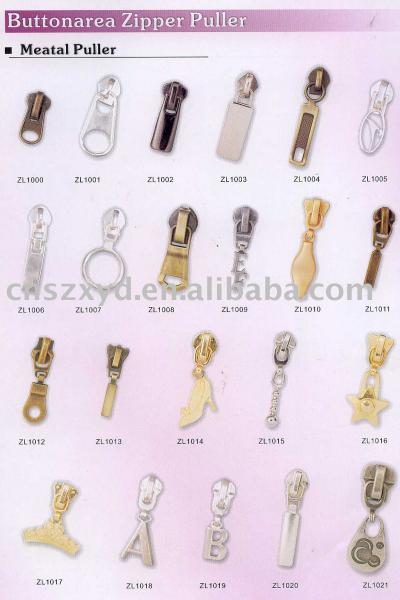 zipper sliders (curseurs à glissière)
