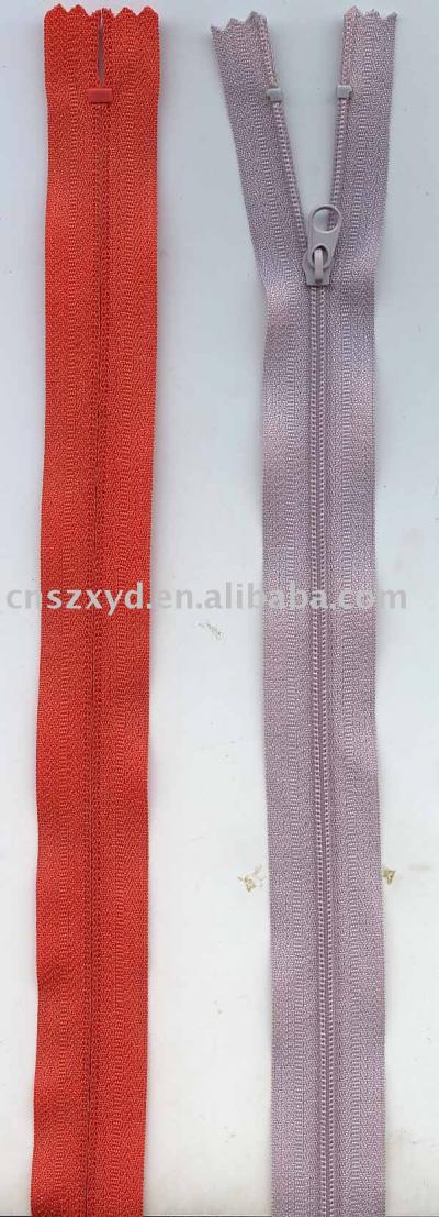 nylon zipper (нейлоновые молнии)